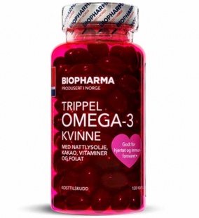 -3       , Trippel Omega-3 Kvinne Biopharma, 120